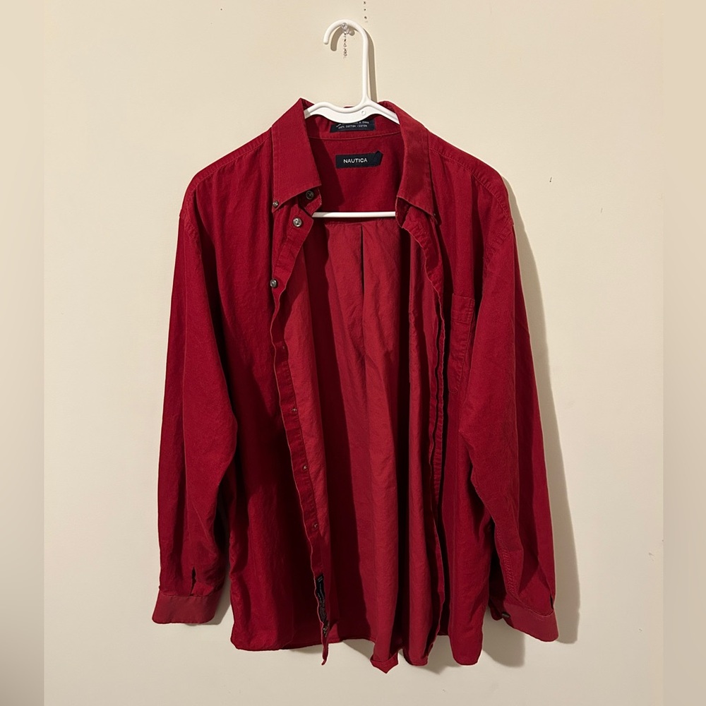 Red Button Down